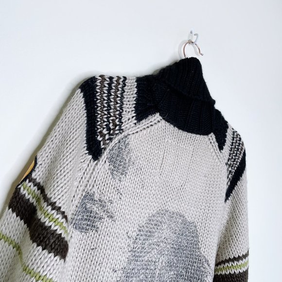 ⚡️SOLD⚡️ analog by burton knit wool blend indian chief cardigan with patch - Picture 6 of 7